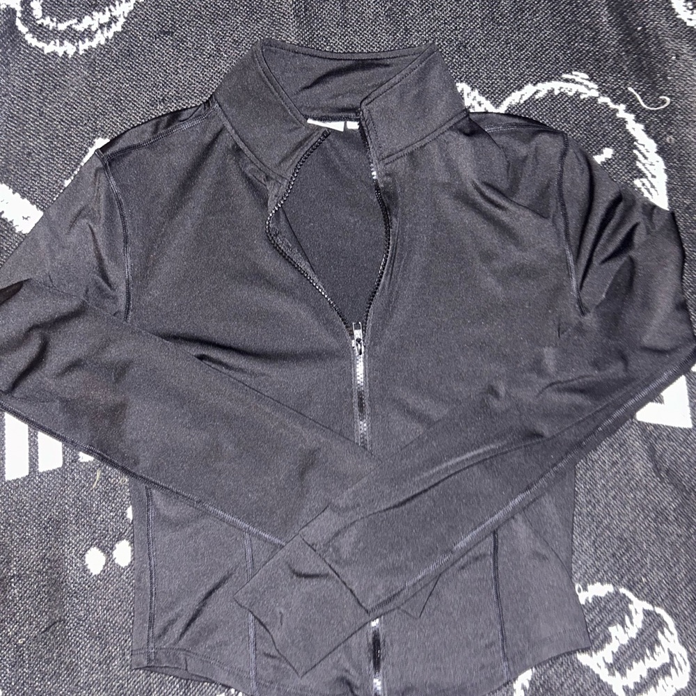 Cropped bbl Black Zip-Up Jacket